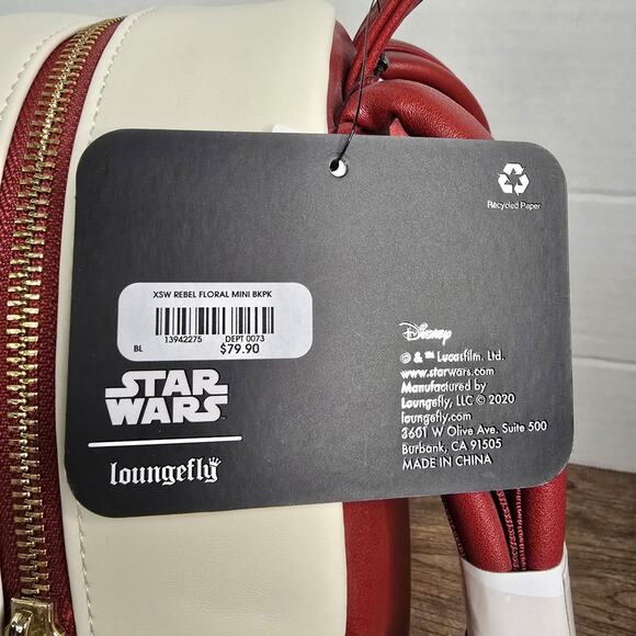 Loungefly Star Wars Floral Rebel Symbol 2-Tone Mini Backpack NWT main image 4